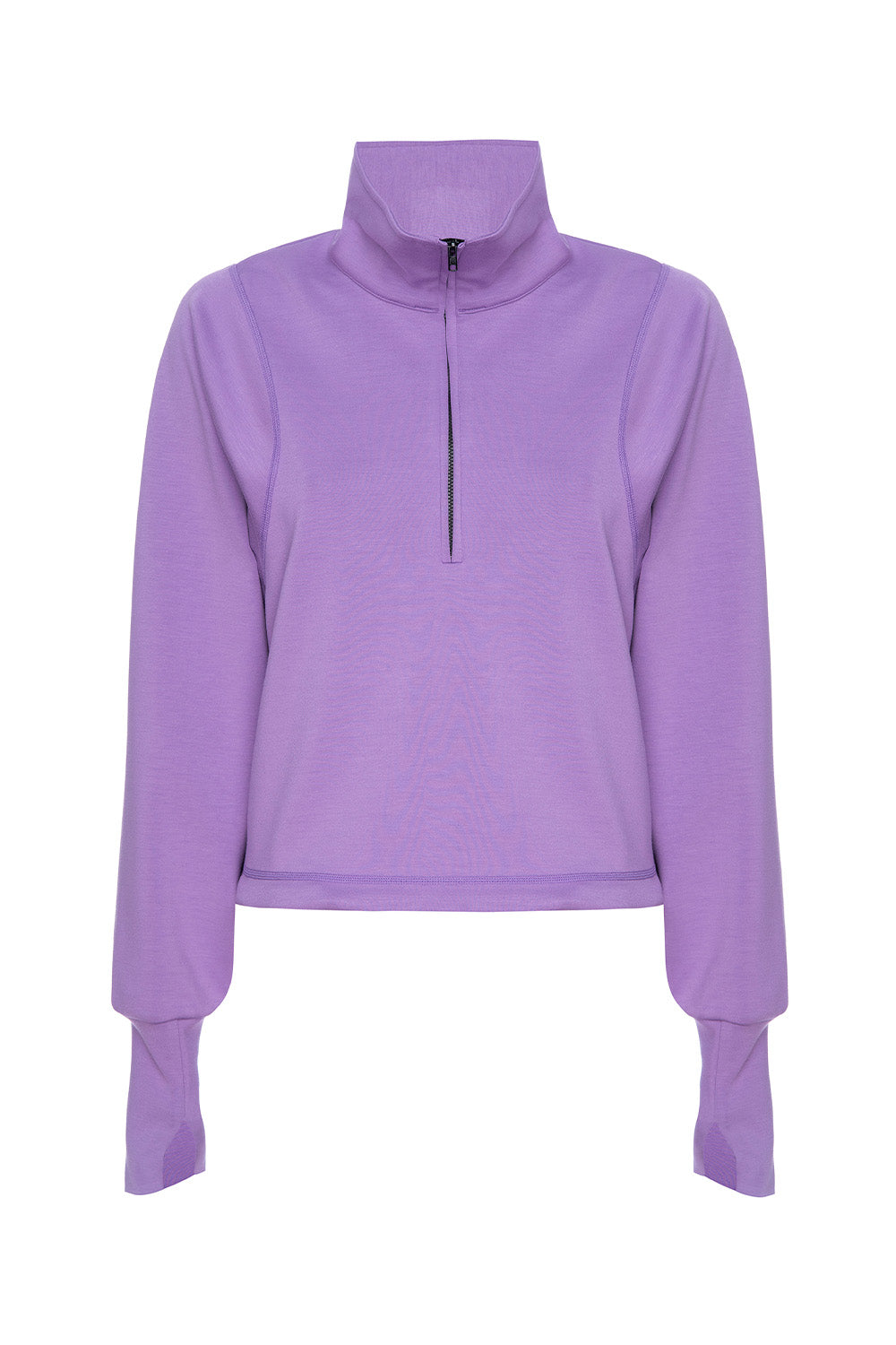 Lavender-oversized-half-zip-rodeo-front