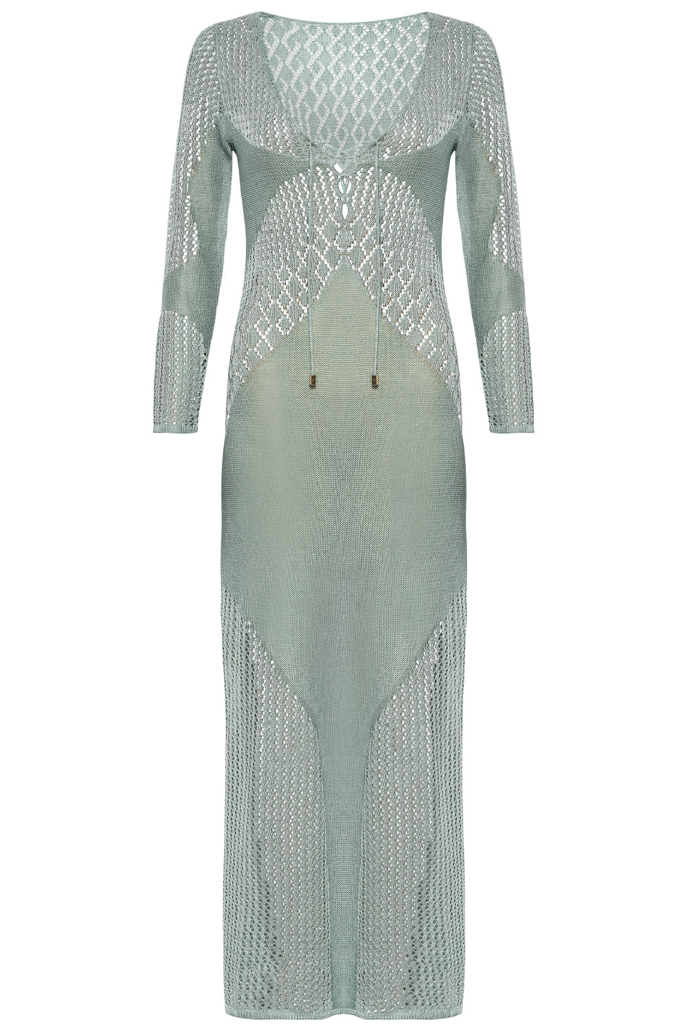 mint-crochet-long-sleeve-dress-cancun-front